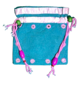 Handmade green-silver gota lace potli bag