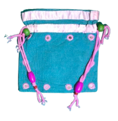 Handmade green-silver gota lace potli bag
