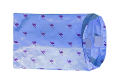 Handmade Sky Blue Pouch Bag with Elastic Strap Handle | Multipurpose Makeup & Travel Organizer | Stylish Small Storage Bag