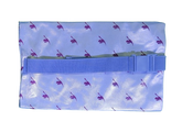 Handmade Sky Blue Pouch Bag with Elastic Strap Handle | Multipurpose Makeup & Travel Organizer | Stylish Small Storage Bag