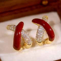 Fancy X earring studs (Code:- ER-KO-8 , US-A190 , CC140)