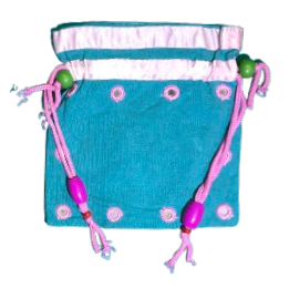 Handmade green-silver gota lace potli bag